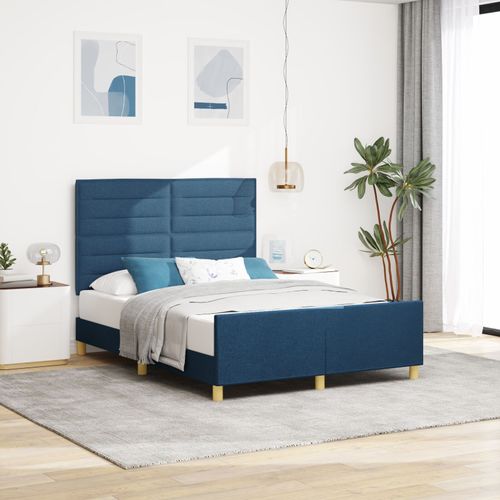 Cadre De Lit En Tissu Bleu Vidaxl 140x200 Cm