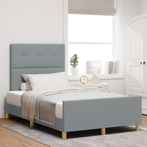 Lit Cadre Vidaxl Gris Clair 120x190 Cm En Tissu