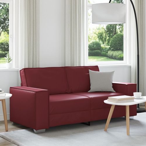 Canapé Loveseat Vidaxl Rouge Vin 140 Cm En Similicuir