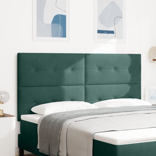 Tête De Lit Vidaxl Capitonnée Vert Foncé 180 Cm En Velours