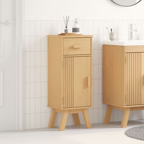 Armoire De Rangement De Salle De Bain Vidaxl 35x30x90 Cm En Bois De Pin Massif