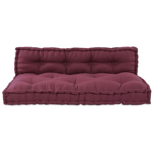 Coussin De Canapé Palette Vidaxl Avec Support Lombaire En Tissu Rouge