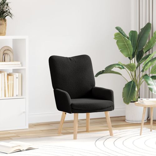 Chaise Relaxante Vidaxl En Tissu Noir Semblable À De La Laine Bouclée