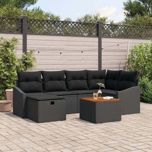 Vidaxl Set De Canapé De Jardin Ensemble De 7 Noir