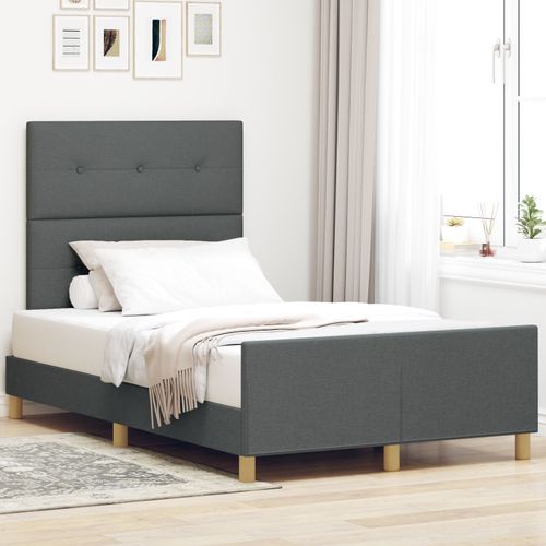 Cadre De Lit Vidaxl Gris Foncé 120x200 Cm Tissu