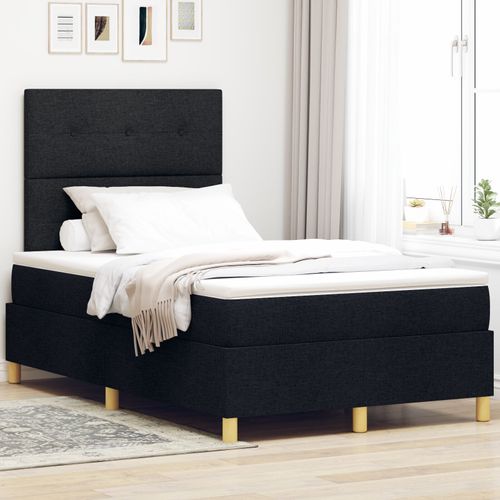 Box Spring VidaXL avec Matelas Noir 120x200 cm en Tissu
