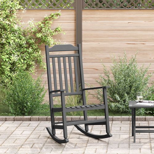 Chaise À Bascule D'extérieur Vidaxl Noir Bois Grande Chaise Rustique