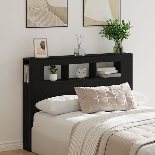 Tête De Lit Led Vidaxl Chêne Noir 140x18,5x40 Cm Bois D'ingénierie