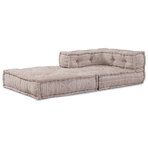 Pouf Modulaire Marron Clair 70x70x54 En Tissu Vidaxl
