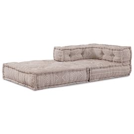 Pouf Modulaire Marron Clair 70x70x54 En Tissu Vidaxl