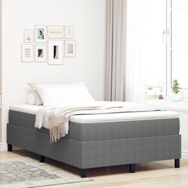 Lit À Sommier Tapissier Vidaxl Gris Clair 120x200 Cm En Tissu Velours Côtelé