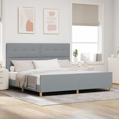Cadre De Lit Vidaxl Gris Clair 200x200 Cm Tissu