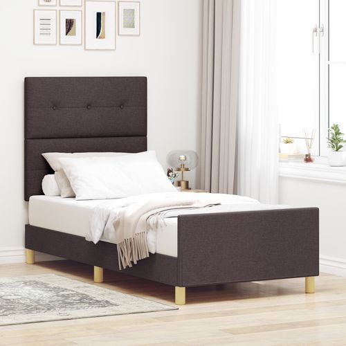 Vidaxl Cadre De Lit Marron Foncé 100x200 Cm Tissu