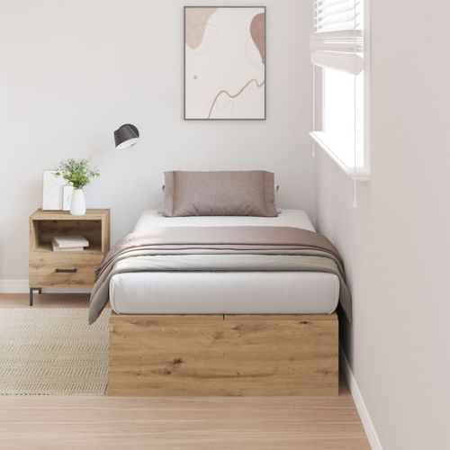 Cadre De Lit De Rangement Vidaxl Artisan Chêne 100x200 Cm