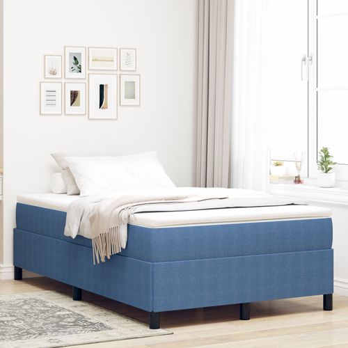 Vidaxl Cadre De Lit Bleu 120x190 Cm Tissu Corde