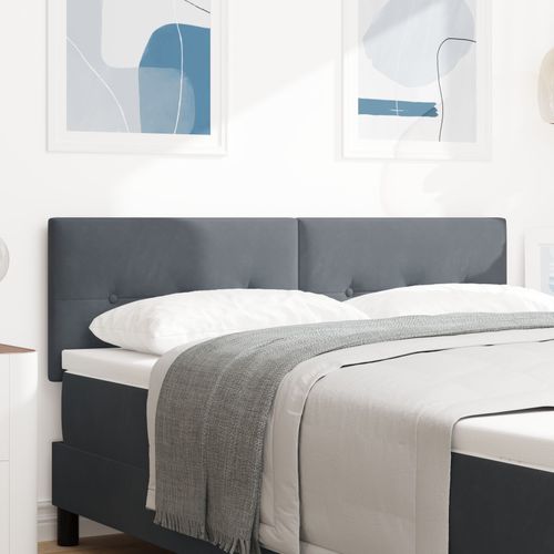 Tête De Lit Vidaxl Bouton Capitonné Gris Foncé 140 Cm Velours