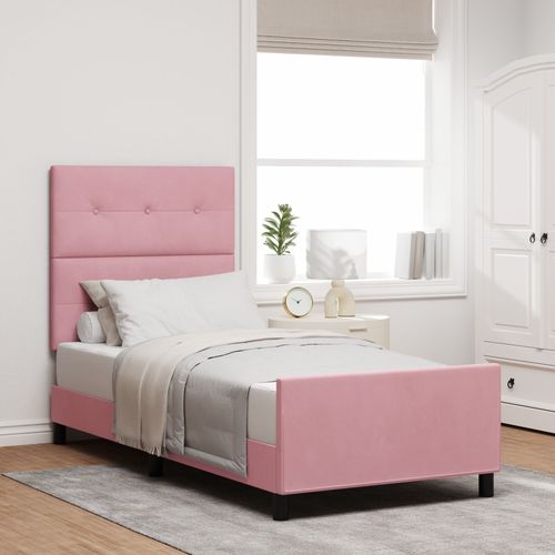 Lit Vidaxl Rose 100x200 Cm En Velours