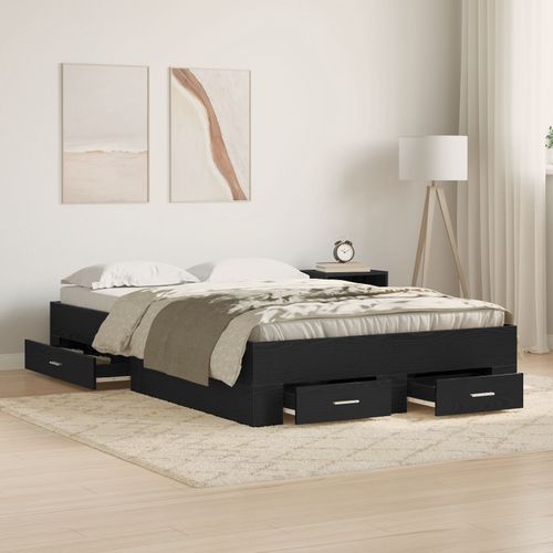 Lit Avec Tiroirs Vidaxl Chêne Noir 120x190 Cm Bois D'ingénierie