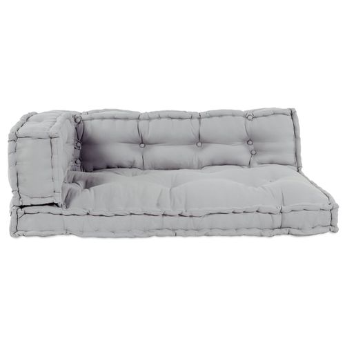 Coussin De Canapé Pallet Vidaxl Avec Appui-Bras Et Dossier En Tissu Gris