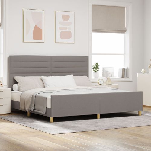 Cadre De Lit Vidaxl Taupe 200x200 Cm En Tissu