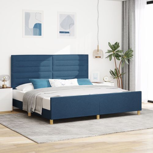Lit Vidaxl Bleu 200x200 Cm En Tissu