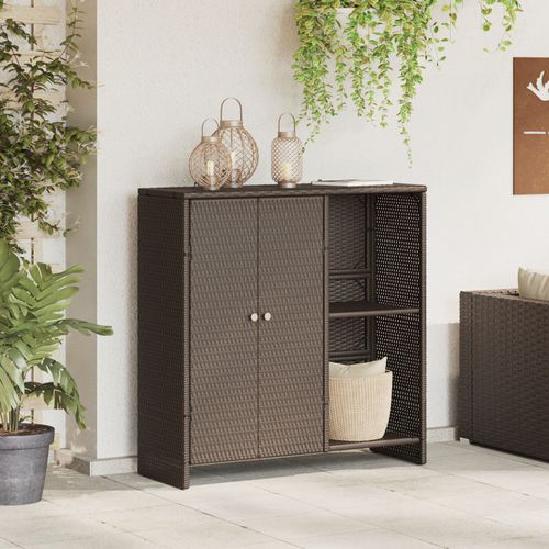 Armoire De Rangement Vidaxl Marron 100x36x102 Cm Rattan