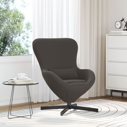 Fauteuil ?uf Vidaxl Gris Foncé En Tissu Pelucheux