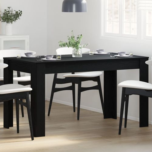 Table De Salle À Manger Vidaxl En Chêne Noir 140x74,5x76 Cm En Bois D'ingénierie