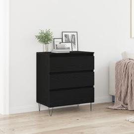 Buffet Vidaxl Avec Tiroirs Bois Noir 60x35x70 Cm Matériau En Bois Reconstitué