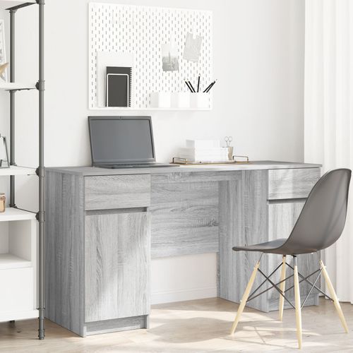 Bureau Vidaxl Gris Sonoma 140x49x76 Cm En Bois D'ingénierie