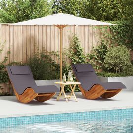 Vidaxl Transat Ensemble De 2 Gris Foncé