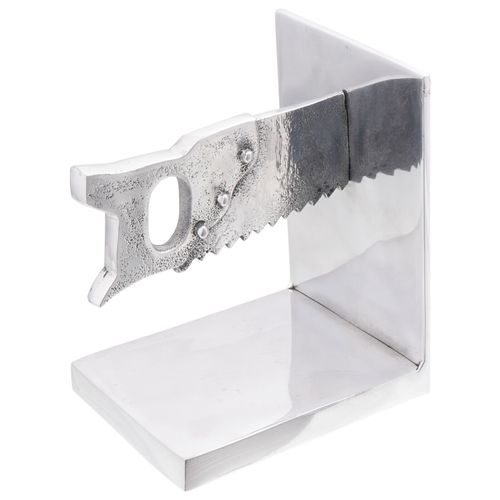 vidaXL Serre-livres 2 pcs Argent 11x14x17,5 cm Aluminium Scie