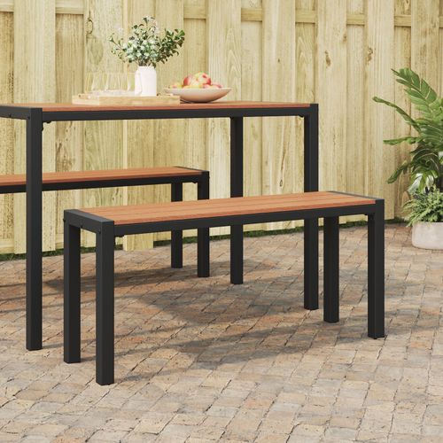 Banc De Jardin Vidaxl 100 Cm En Acier Et Wpc Marron Et Noir