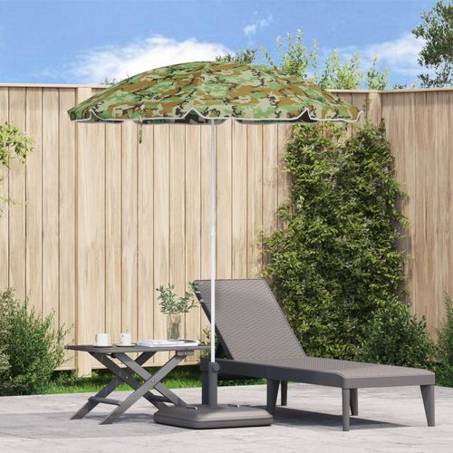 Parasol De Plage Vidaxl Avec Poteau En Métal Camouflage 161x193 Cm En Polyester