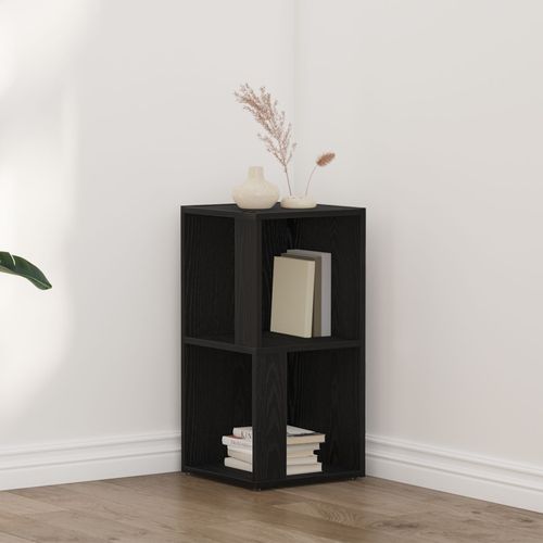 Buffet D'angle Vidaxl Noir Chêne 33x33x67 Cm Bois D'ingénierie