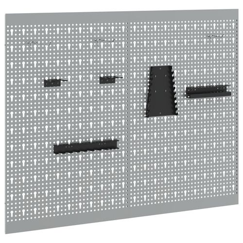 vidaXL Panneaux perforés 2 pcs avec 8 accessoires Gris 50x80 cm Acier