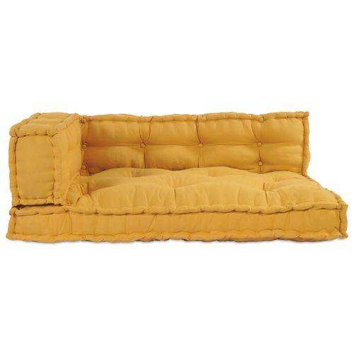 Coussin De Canapé Sur Palette Vidaxl Avec Accoudoirs Et Dossier En Tissu Jaune