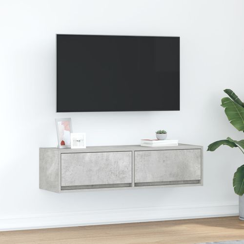 Meuble Tv Vidaxl Gris Béton Bois D'ingénierie 100 X 31 X 25.5 Cm