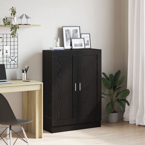 Bibliothèque Vidaxl En Noir Et Chêne 82,5 X 30,5 X 115 Cm En Bois D'ingénierie
