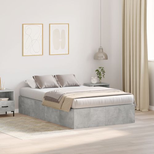 Cadre De Lit De Rangement Vidaxl Gris Béton 120x190 Cm