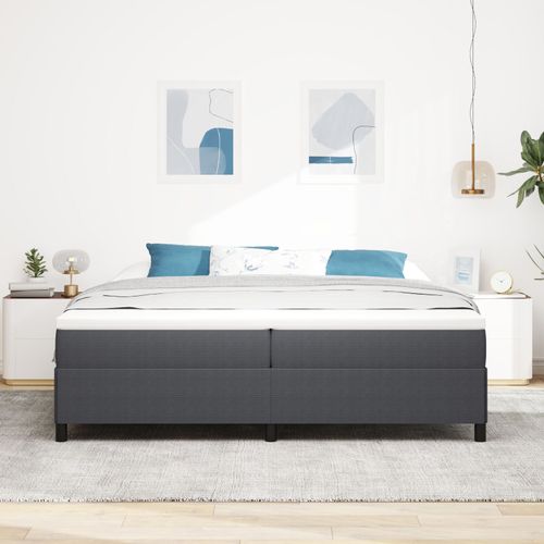 Vidaxl Cadre De Lit Gris Foncé 200x200 Cm Tissu Corde