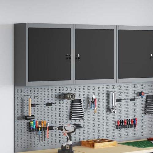 Armoire à outils murale vidaXL Noire 50x20x55 cm en acier