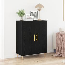 Buffet Vidaxl Noir Chêne 69,5x34x90 Cm Bois D'ingénierie