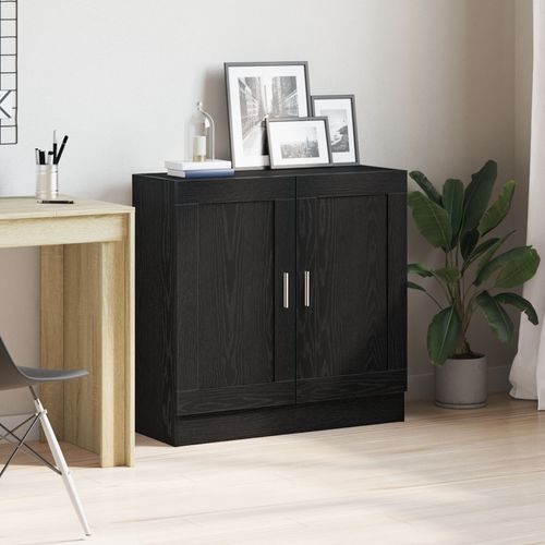Bibliothèque Vidaxl Noire En Chêne 82,5x30,5x80 Cm En Bois D'ingénierie