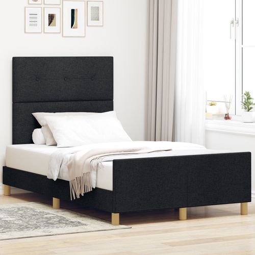 Lit Vidaxl Noir 120x190 Cm En Tissu