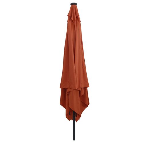Parasol De Jardin Carré Vidaxl Avec Lumières Led 295x245 Cm Terracotta