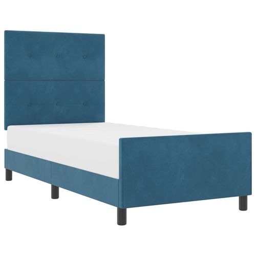 Cadre De Lit Vidaxl Bleu Foncé 80x200 Cm Velours