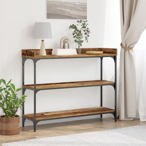Table Console Vidaxl Bois Ancien 100x30x80 Cm Bois Ingénierie Et Acier