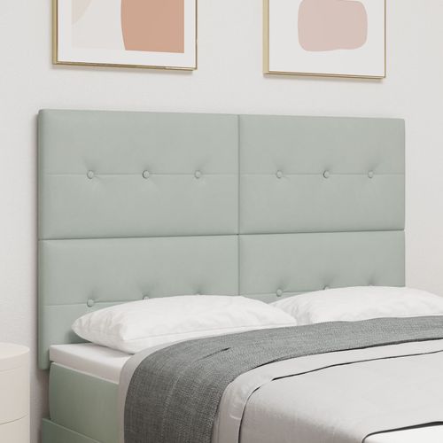 Vidaxl Lumière De Tête De Lit Led Gris Clair 80 Cm Velours