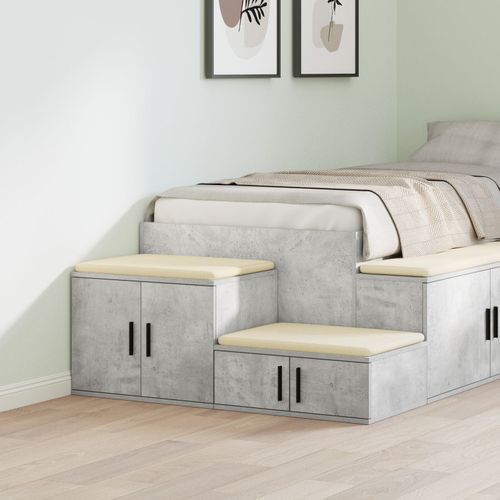 Armoire De Rangement Vidaxl Gris Béton 127x41x40 Cm Bois D'ingénierie